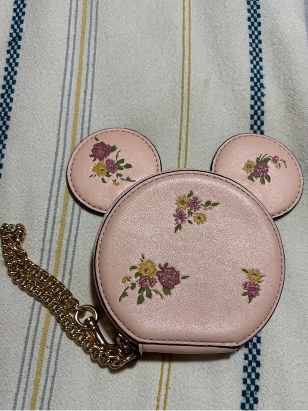 Coach Boxed Minnie Mouse Coin Case in Pink Floral